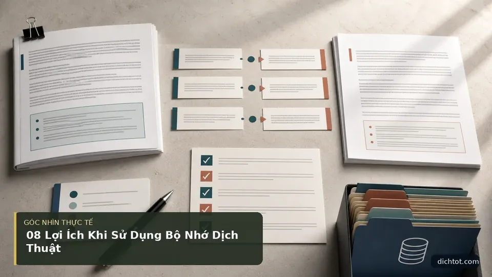 08 Lợi Ích Khi Sử Dụng Bộ Nhớ Dịch Thuật — hình minh họa dịch thuật