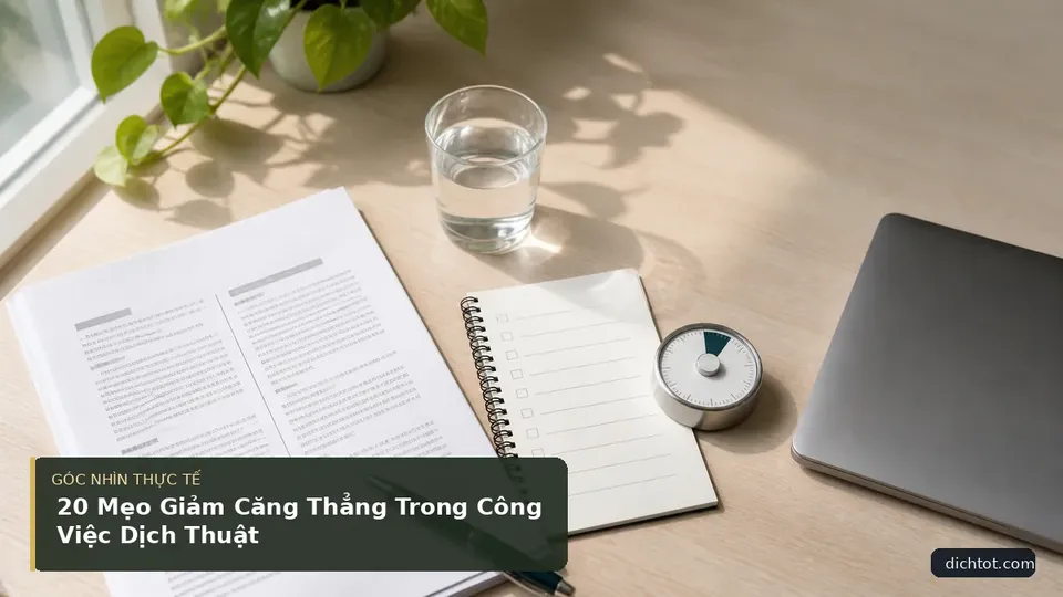 20 Mẹo Giảm Căng Thẳng Trong Công Việc Dịch Thuật — hình minh họa dịch thuật