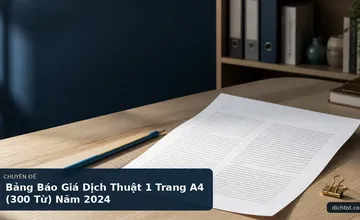 Bảng Báo Giá Dịch Thuật 1 Trang A4 (300 Từ) Năm 2024
