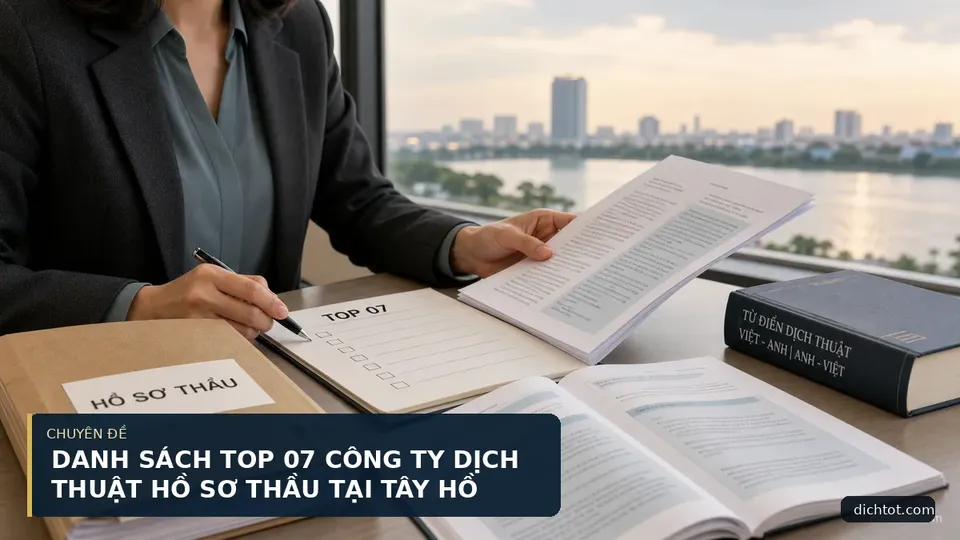 DANH SÁCH TOP 07 CÔNG TY DỊCH THUẬT HỒ SƠ THẦU TẠI TÂY HỒ