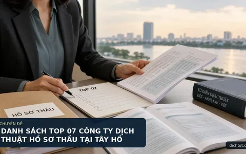 DANH SÁCH TOP 07 CÔNG TY DỊCH THUẬT HỒ SƠ THẦU TẠI TÂY HỒ