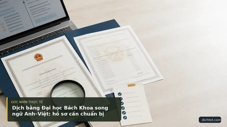 Chi tiết minh họa dịch thuật trong bài Dịch bằng Đại học Bách Khoa song ngữ Anh–Việt: hồ sơ cần chuẩn bị
