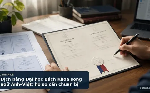 Dịch bằng Đại học Bách Khoa song ngữ Anh–Việt: hồ sơ cần chuẩn bị