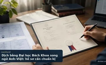 Dịch bằng Đại học Bách Khoa song ngữ Anh–Việt: hồ sơ cần chuẩn bị