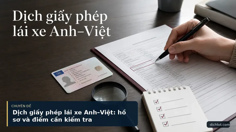 Dịch giấy phép lái xe Anh–Việt: hồ sơ và điểm cần kiểm tra