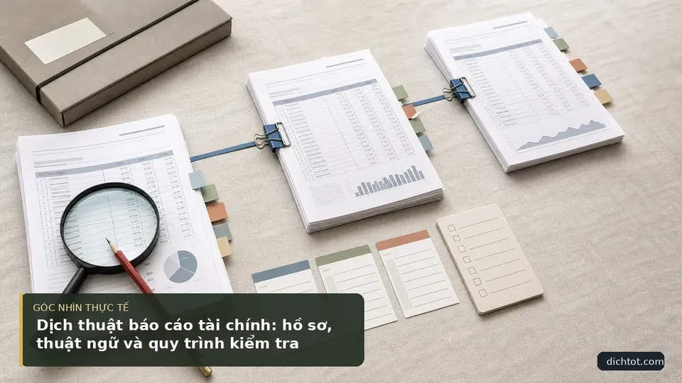 Dịch thuật báo cáo tài chính: hồ sơ, thuật ngữ và quy trình kiểm tra — hình minh họa dịch thuật