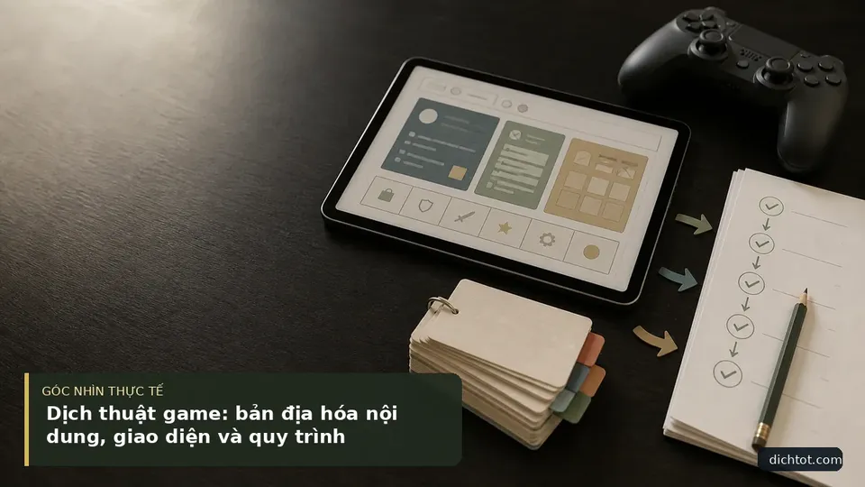 Dịch thuật game: bản địa hóa nội dung, giao diện và quy trình — hình minh họa dịch thuật