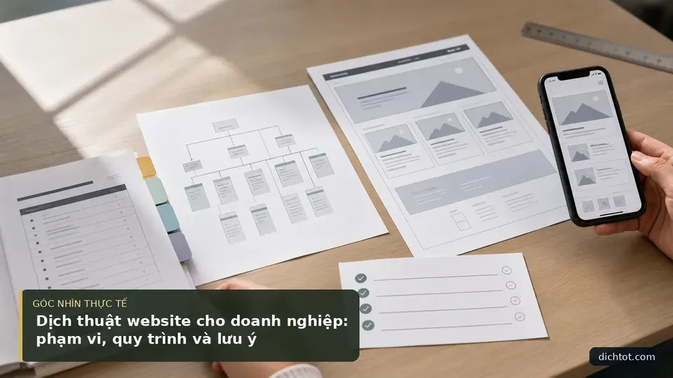 Dịch thuật website cho doanh nghiệp: phạm vi, quy trình và lưu ý — hình minh họa dịch thuật