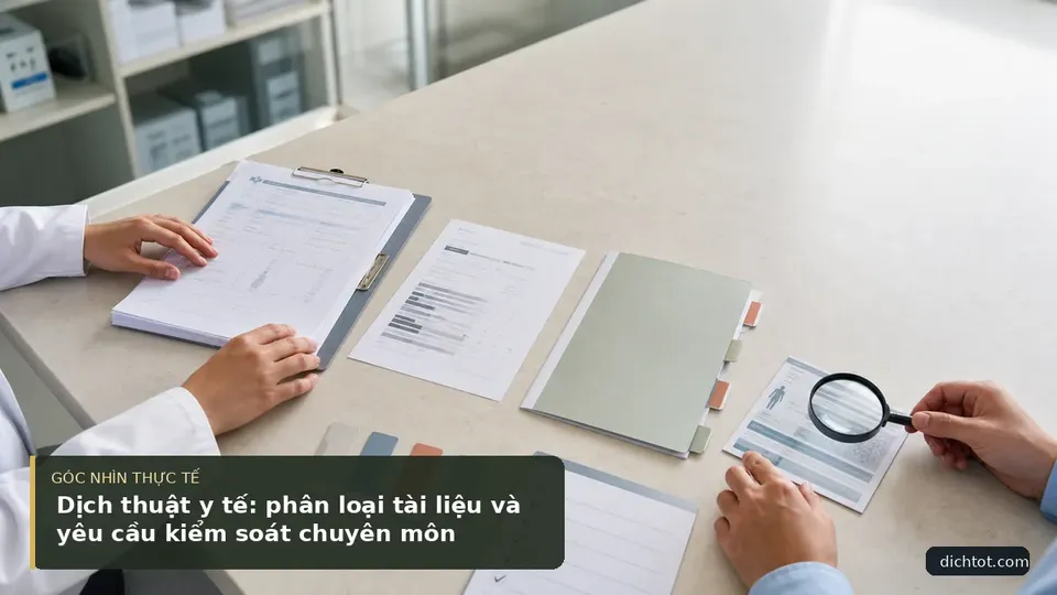 Chi tiết minh họa dịch thuật trong bài Dịch thuật y tế: phân loại tài liệu và yêu cầu kiểm soát chuyên môn