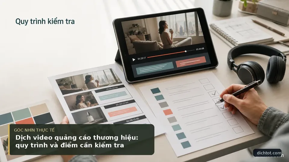 Dịch video quảng cáo thương hiệu: quy trình và điểm cần kiểm tra — hình minh họa dịch thuật