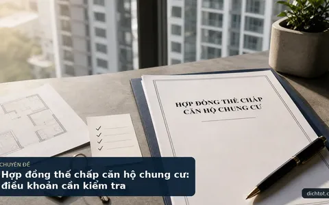 Hợp đồng thế chấp căn hộ chung cư: điều khoản cần kiểm tra