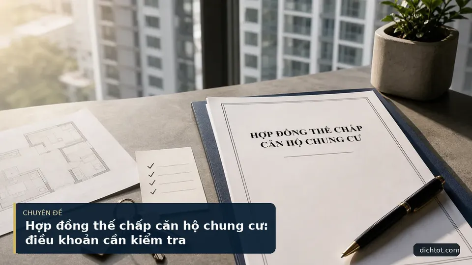 Hợp đồng thế chấp căn hộ chung cư: điều khoản cần kiểm tra
