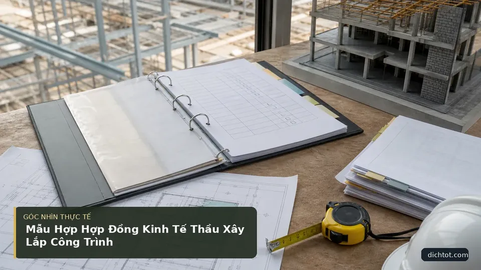 Chi tiết minh họa dịch thuật trong bài Mẫu Hợp Hợp Đồng Kinh Tế Thầu Xây Lắp Công Trình