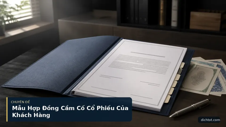 Mẫu Hợp Đồng Cầm Cố Cổ Phiếu Của Khách Hàng