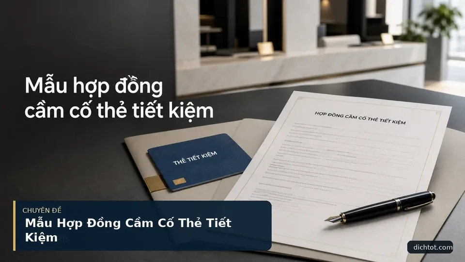Mẫu Hợp Đồng Cầm Cố Thẻ Tiết Kiệm