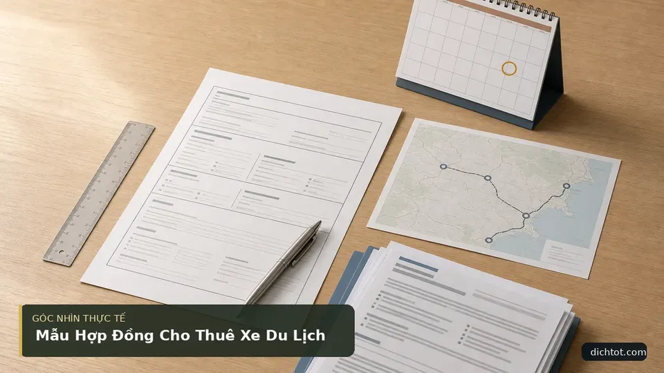 Chi tiết minh họa dịch thuật trong bài Mẫu Hợp Đồng Cho Thuê Xe Du Lịch