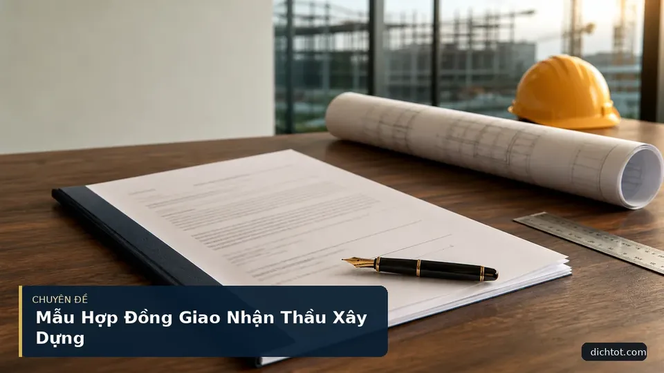 Mẫu Hợp Đồng Giao Nhận Thầu Xây Dựng