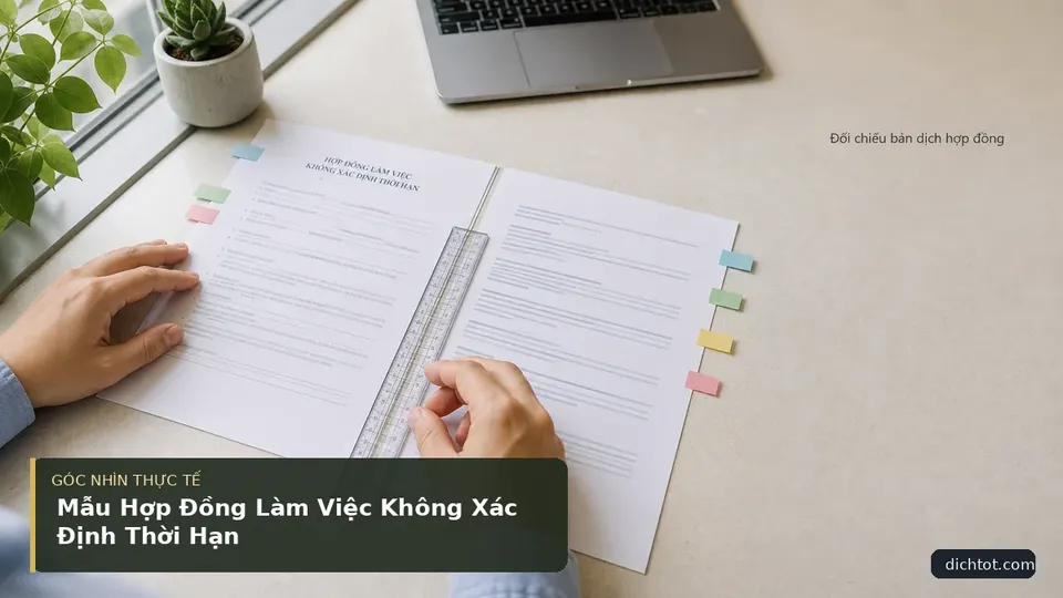 Chi tiết minh họa dịch thuật trong bài Mẫu Hợp Đồng Làm Việc Không Xác Định Thời Hạn