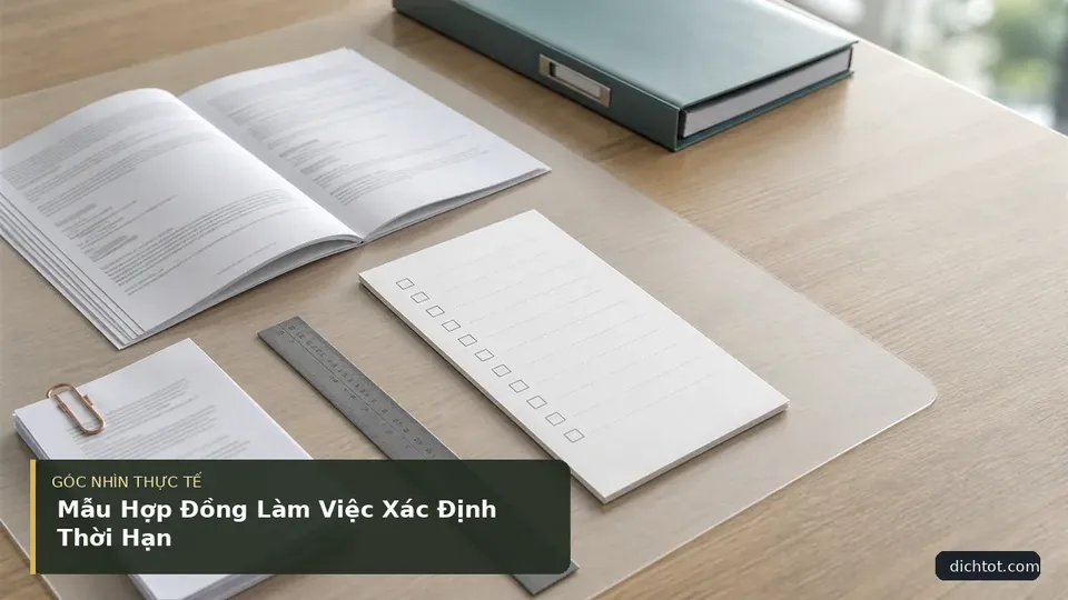 Chi tiết minh họa dịch thuật trong bài Mẫu Hợp Đồng Làm Việc Xác Định Thời Hạn