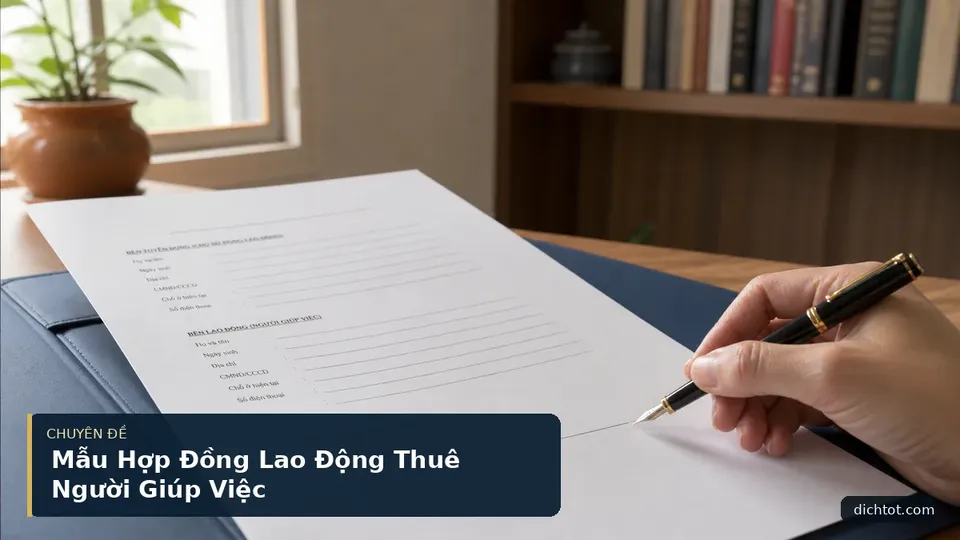 Mẫu Hợp Đồng Lao Động Thuê Người Giúp Việc