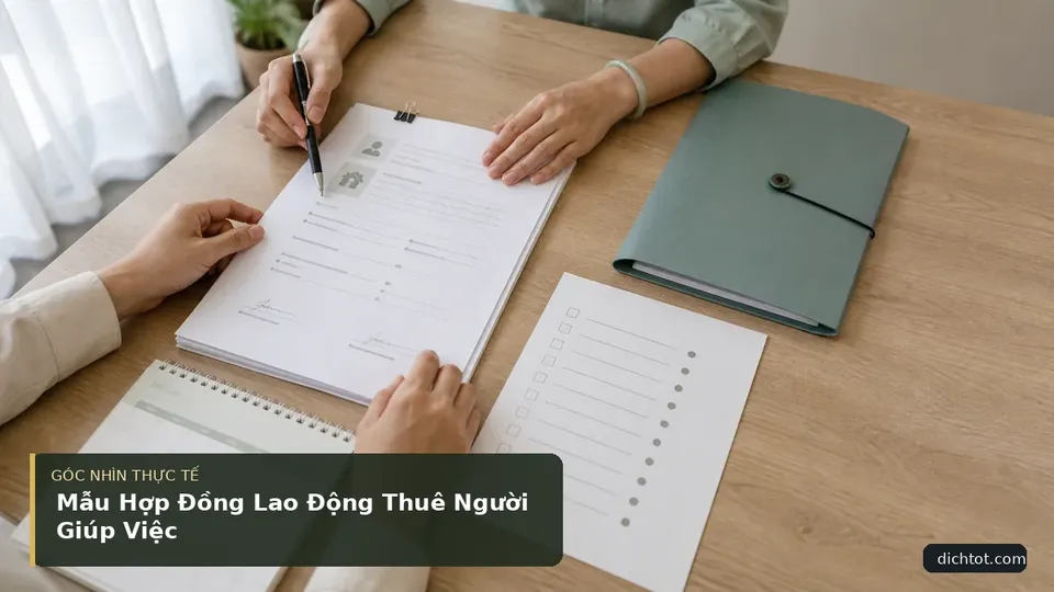 Chi tiết minh họa dịch thuật trong bài Mẫu Hợp Đồng Lao Động Thuê Người Giúp Việc