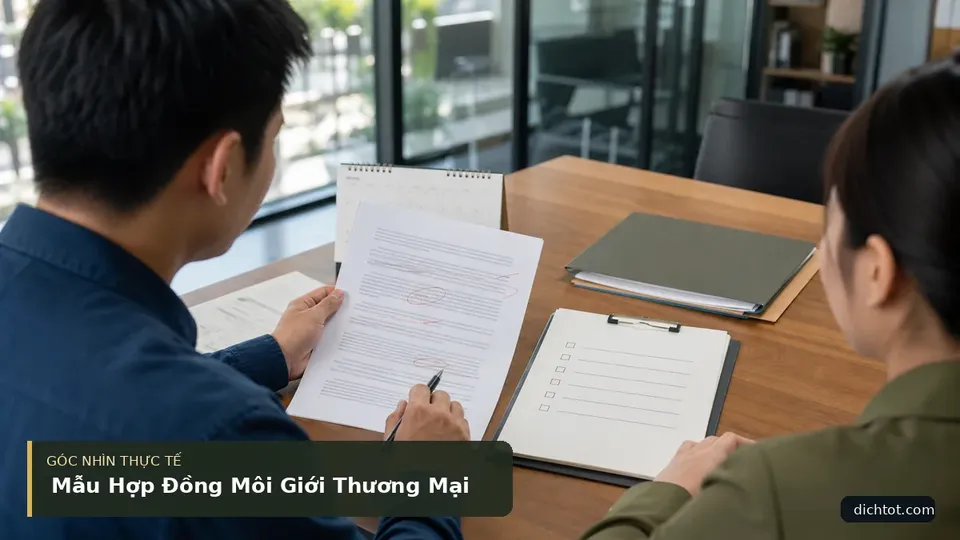 Chi tiết minh họa dịch thuật trong bài Mẫu Hợp Đồng Môi Giới Thương Mại