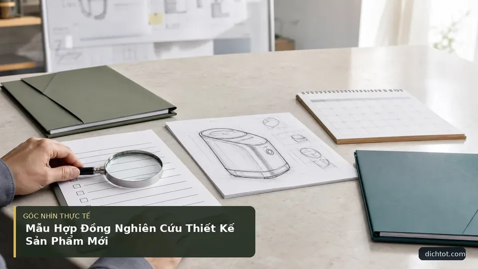 Chi tiết minh họa dịch thuật trong bài Mẫu Hợp Đồng Nghiên Cứu Thiết Kế Sản Phẩm Mới