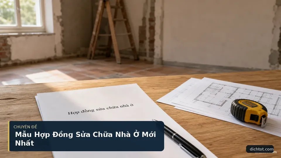 Mẫu Hợp Đồng Sửa Chữa Nhà Ở Mới Nhất