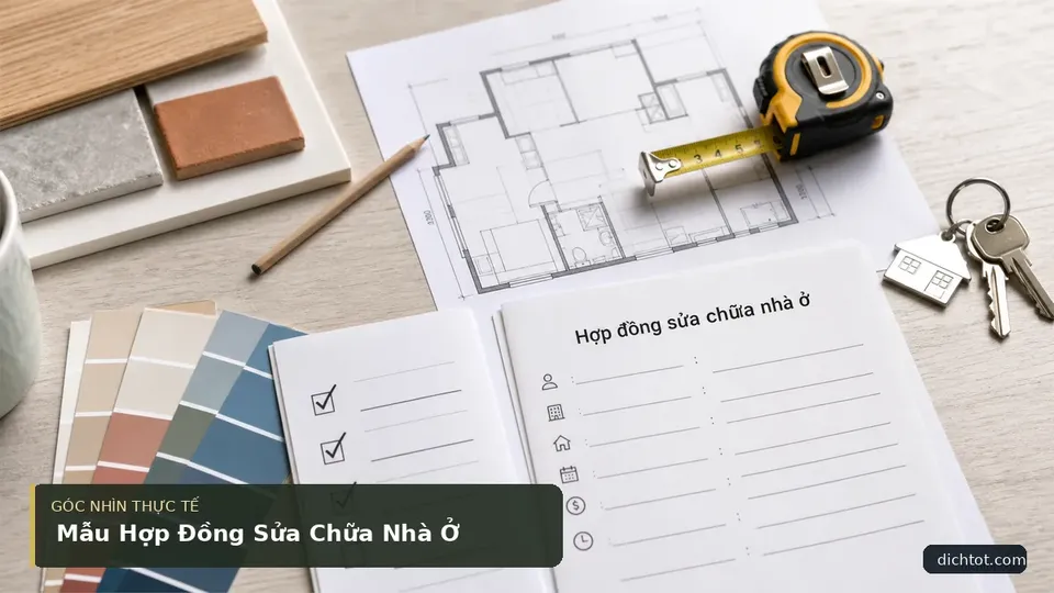 Chi tiết minh họa dịch thuật trong bài Mẫu Hợp Đồng Sửa Chữa Nhà Ở