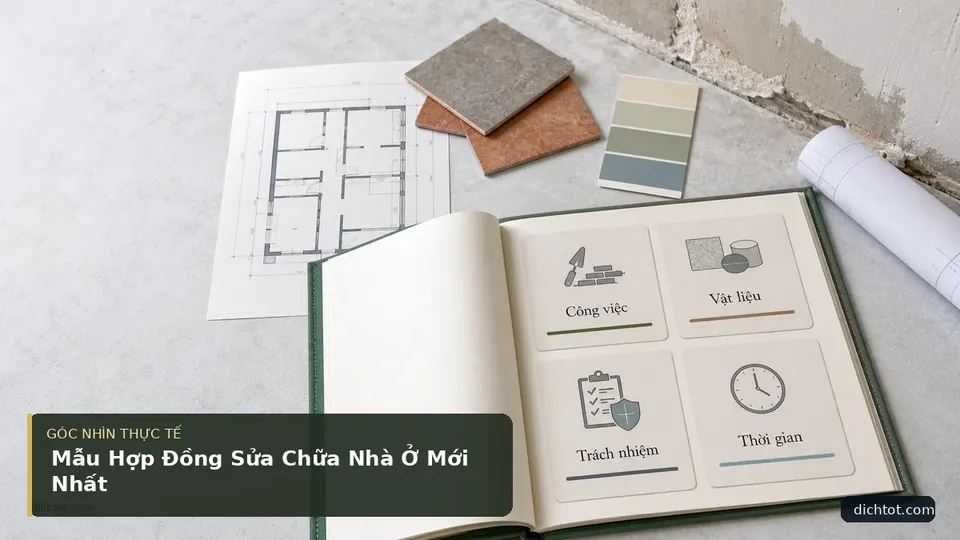 Chi tiết minh họa dịch thuật trong bài Mẫu Hợp Đồng Sửa Chữa Nhà Ở Mới Nhất