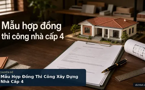 Mẫu Hợp Đồng Thi Công Xây Dựng Nhà Cấp 4