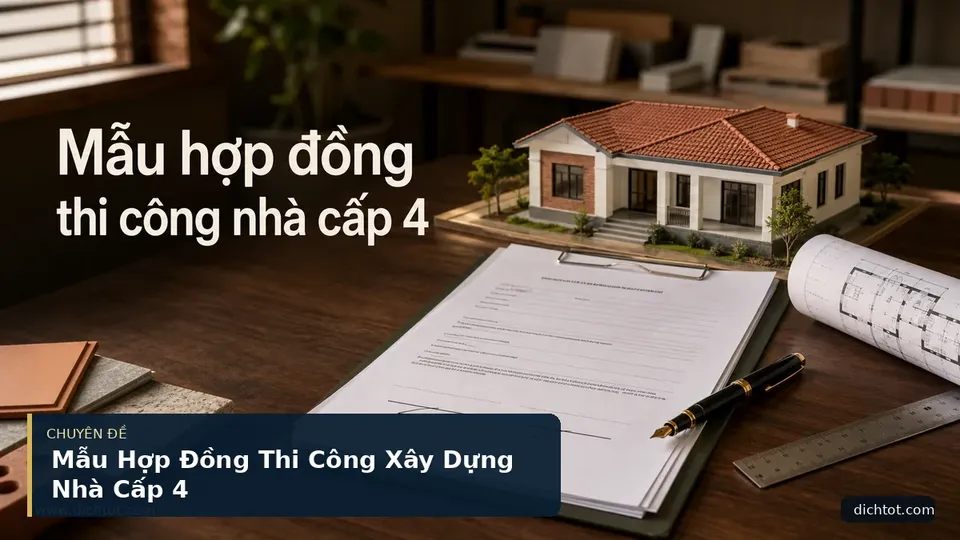 Mẫu Hợp Đồng Thi Công Xây Dựng Nhà Cấp 4