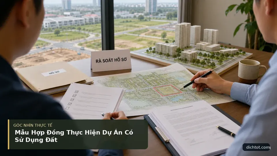 Chi tiết minh họa dịch thuật trong bài Mẫu Hợp Đồng Thực Hiện Dự Án Có Sử Dụng Đất