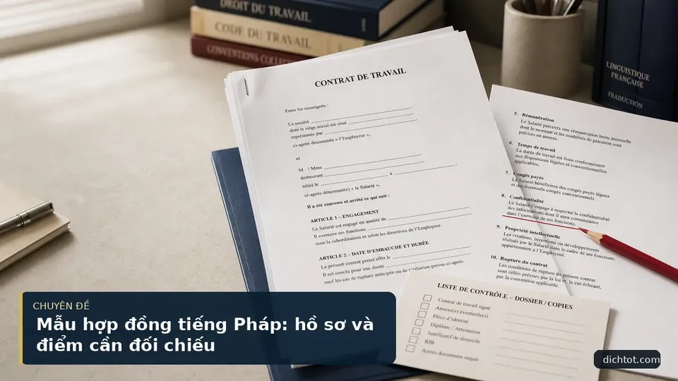 Mẫu hợp đồng tiếng Pháp: hồ sơ và điểm cần đối chiếu