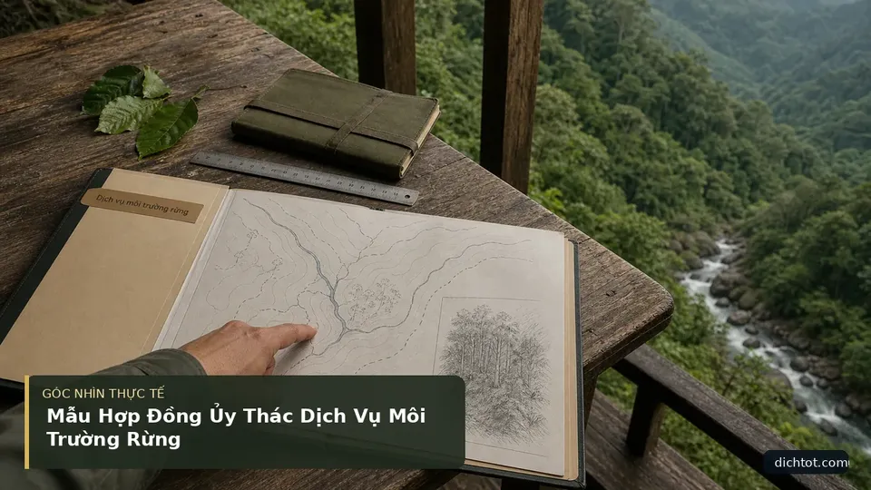 Chi tiết minh họa dịch thuật trong bài Mẫu Hợp Đồng Ủy Thác Dịch Vụ Môi Trường Rừng
