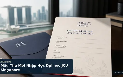 Mẫu Thư Mời Nhập Học Đại học JCU Singapore