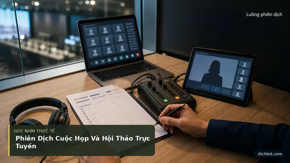 Chi tiết minh họa dịch thuật trong bài Phiên Dịch Cuộc Họp Và Hội Thảo Trực Tuyến