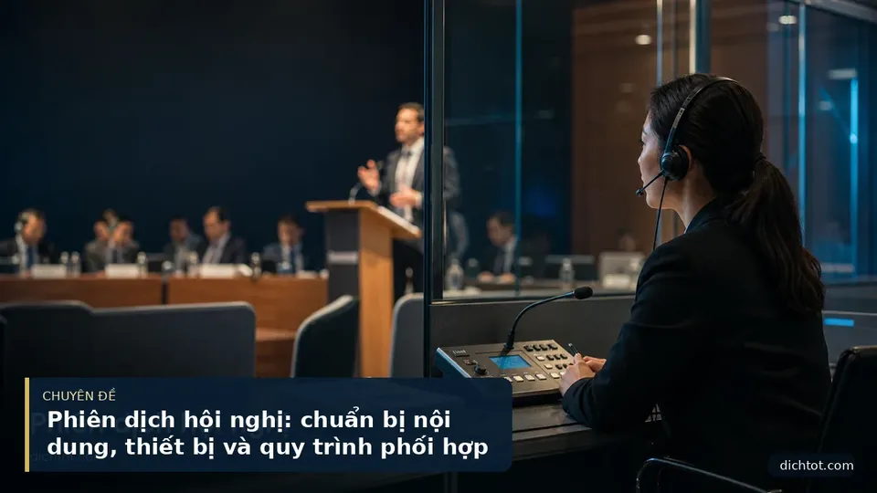 Phiên dịch hội nghị: chuẩn bị nội dung, thiết bị và quy trình phối hợp