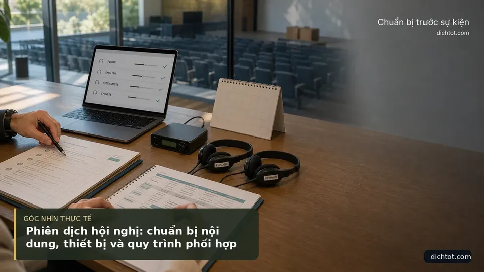 Chi tiết minh họa dịch thuật trong bài Phiên dịch hội nghị: chuẩn bị nội dung, thiết bị và quy trình phối hợp