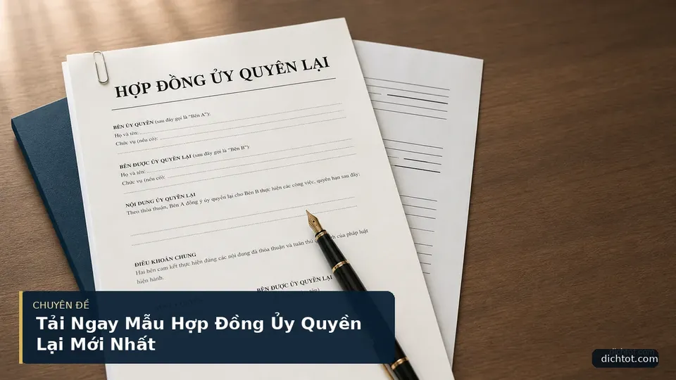 Tải Ngay Mẫu Hợp Đồng Ủy Quyền Lại Mới Nhất