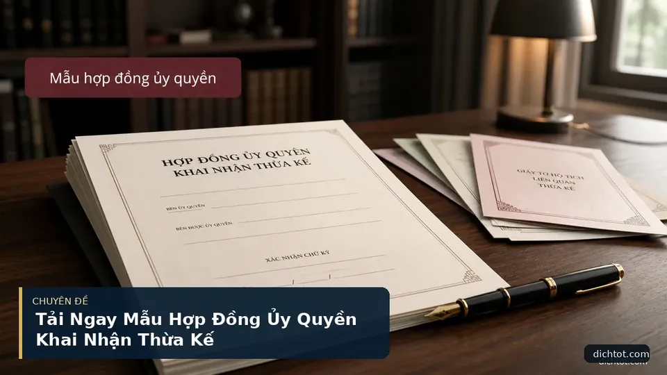 Tải Ngay Mẫu Hợp Đồng Ủy Quyền Khai Nhận Thừa Kế