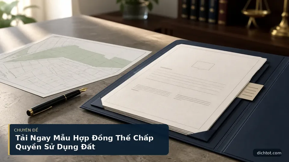 Tải Ngay Mẫu Hợp Đồng Thế Chấp Quyền Sử Dụng Đất
