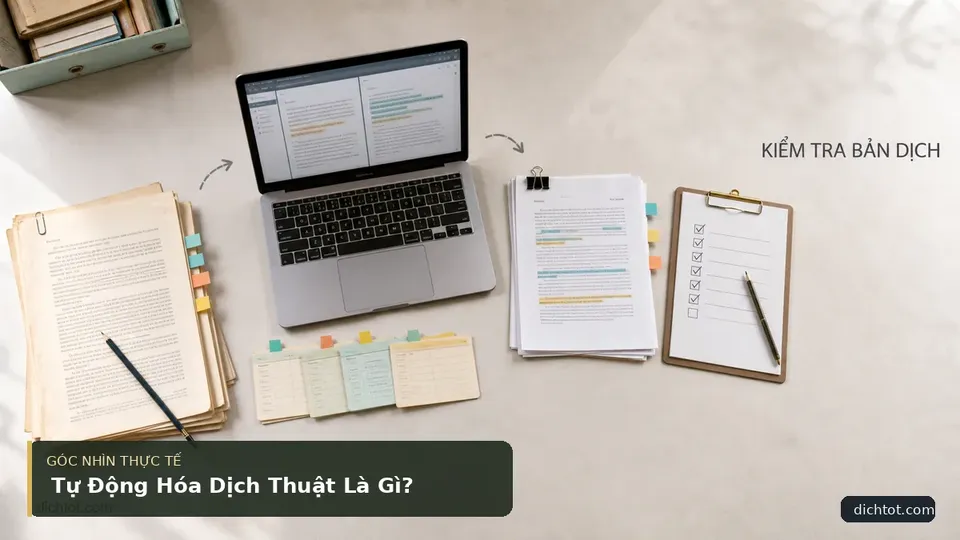Tự Động Hóa Dịch Thuật Là Gì? — hình minh họa dịch thuật