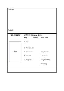 Dịch thuật công chứng CVN – Hộ chiếu Ireland