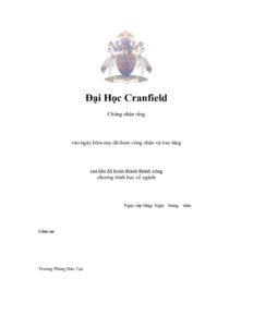Dịch và công chứng bằng tốt nghiệp Đại học Cranfield