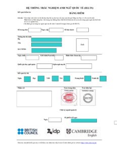 Dịch thuật công chứng chứng chỉ IELTS sang tiếng Việt