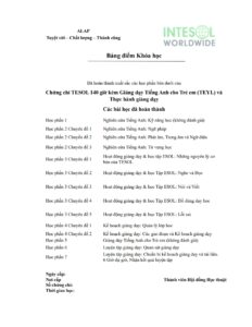 Dịch thuật công chứng chứng chỉ TESOL – TEYL