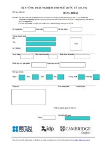 Bảng điểm IELTS – Dịch thuật & công chứng chuẩn tại CVN